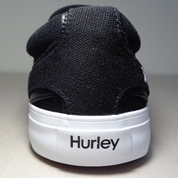 Hurley Size 10.5 M ARLO SLIP Black Canvas Sneakers Loafers New Men's Shoes - Picture 11 of 14